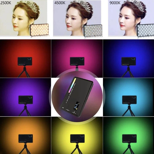 Цветная студийная LED лампа W140 с RGB подсветкой для фото и видеосъемок с регулируемой яркостью от 2500 до 9000K, 8 Вт (87057797) - изображение 2