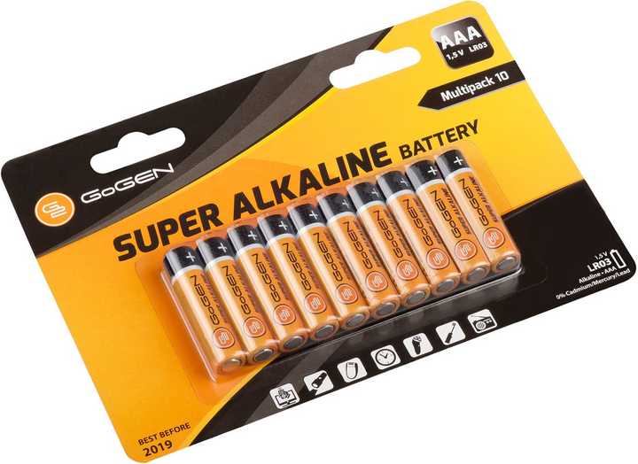 Baterie alkaliczne GoGEN AAA 1.5 V LR03 Super Alkaline 10 szt (GOG-R03ALKALINE10) - obraz 1