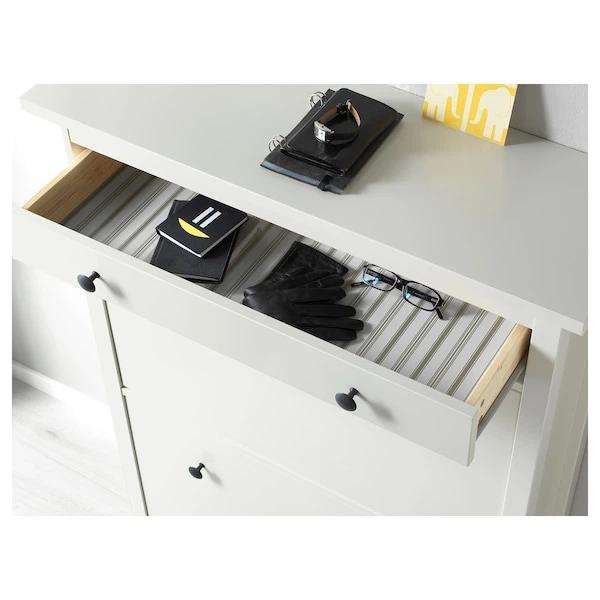 Тумба для взуття на 2 відділення IKEA HEMNES 89х30х127 см біла (201.695.59) - зображення 5