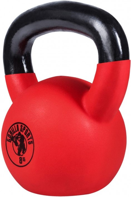 Kettlebell Gorilla Sports z gumową powłoką 8 kg (4260200842220) - obraz 2