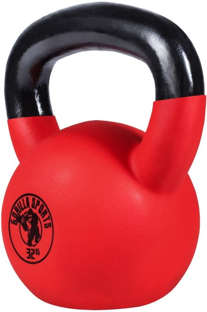 Kettlebell Gorilla Sports gumowane profesional 32 kg (4260200842275) - obraz 2