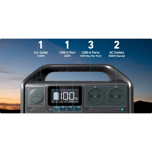 Зарядна станція Anker 535 PowerHouse - 512Wh - изображение 6