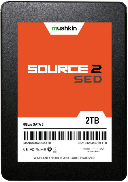 Dysk SSD Mushkin Source 2 SED 2TB 2.5″ SATA III 3D NAND TLC Black (846651029584) - obraz 1