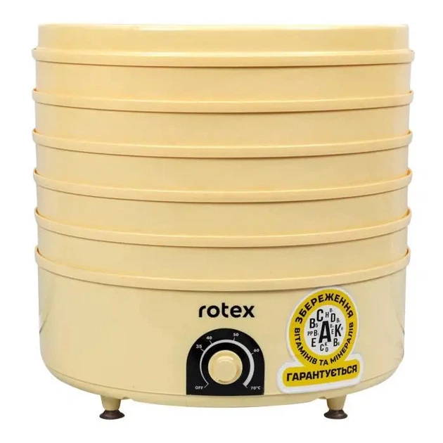 Сушилка для овощей и фруктов Rotex RD660-Y 20л Электросушилка для продуктов 520Вт Желтая - изображение 5