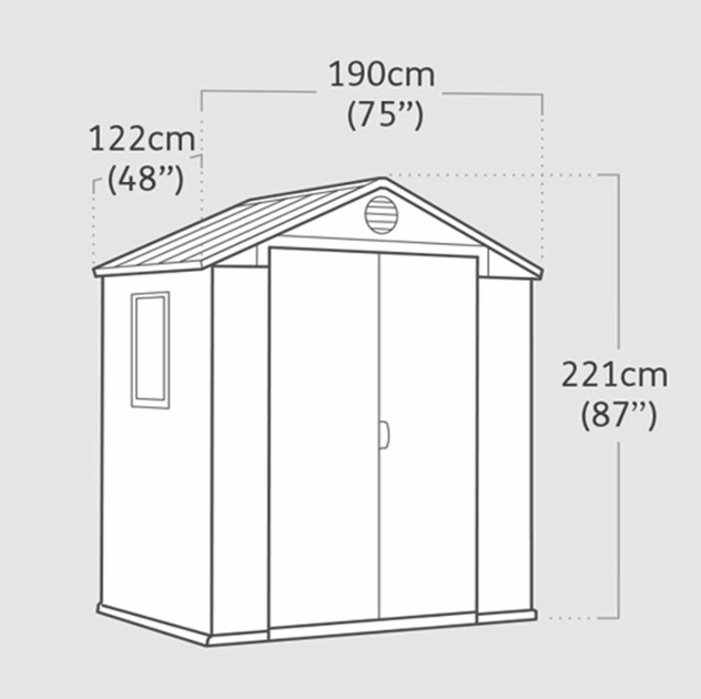Садовий пластиковий будиночок Keter Darwin 6x4 190смх121см 259001 зелений - зображення 3
