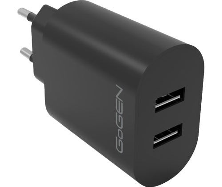 Ładowarka sieciowa GoGEN ACH 206 2 x USB-A 24 W Black (GOG-ACH206B) - obraz 2