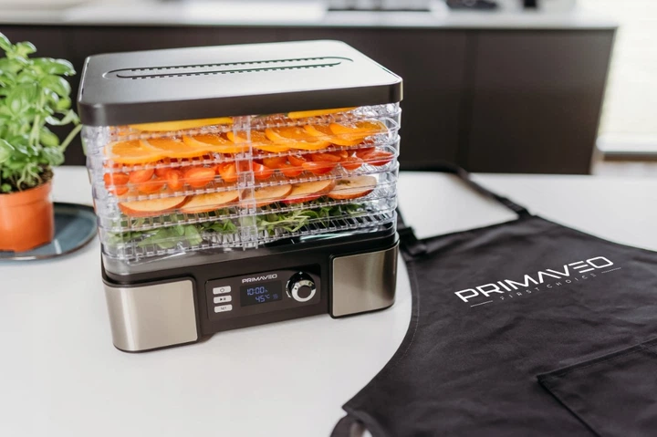 Сушилка пищевая для овощей, фруктов, грибов, мяса Primaveo SU64400 450 Вт 12 л 5 уровней - Фото 5 Сушилка пищевая для овощей, фруктов, грибов, мяса Primaveo SU64400 450 Вт 12 л 5 уровней - изображение 5