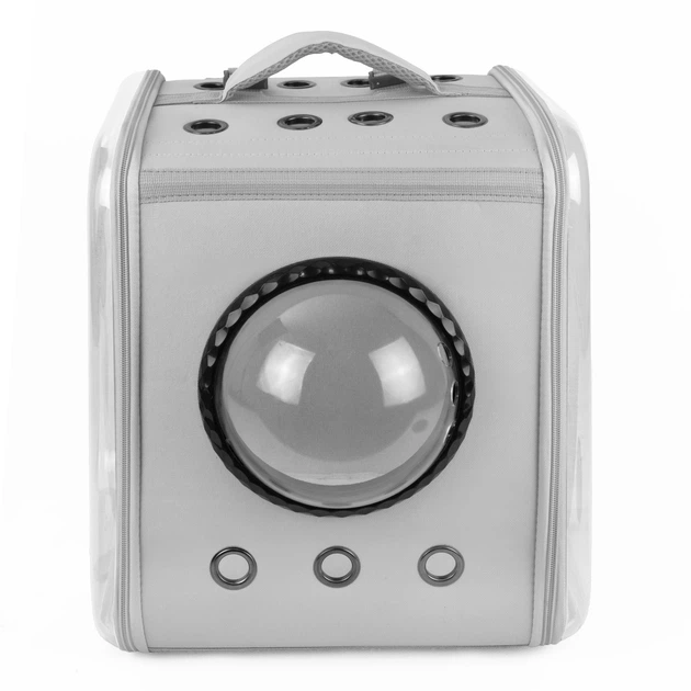 Рюкзак-переноска для кошек и собак 39х30х34 CosmoPet CP-28 Gray - изображение 2