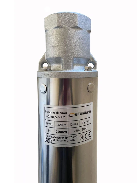 Насос скважинный устойчивостью к песку OPTIMA PM 4QJm6/20 2,2 кВт 124м + 2 м кабель - изображение 2