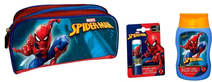 Zestaw do pielęgnacji dzieci Marvel Spiderman Żel pod prysznic 200 ml + Balsam do ust 4 g + Kosmetyczka (8412428025527) - obraz 1