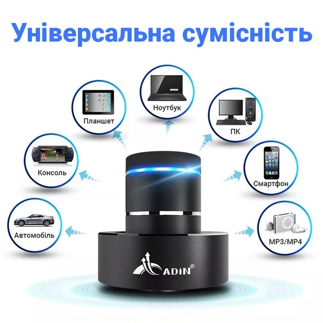 Портативная Bluetooth акустическая виброколонка 26 Ватт Adin S8BT-B - Фото 4 Портативная Bluetooth акустическая виброколонка 26 Ватт Adin S8BT-B - изображение 4