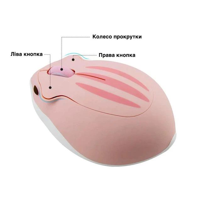 Беспроводная оптическая компьютерная мышь "Hamster" с Bluetooth и DPI 1600, розовая (87075388) - изображение 4