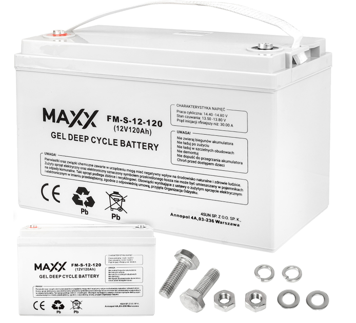 Гелевий акумулятор 4SUN MAXX GEL DEEP CYCLE 120Ah 12V (12FMS120) фото, відгуки