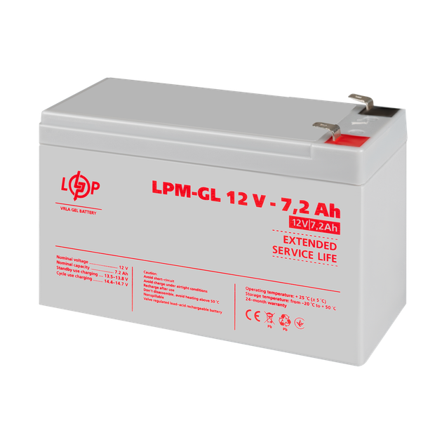 Аккумулятор гелевый LogicPower LPM-GL 12 - 7.2 AH - Фото 3 Аккумулятор гелевый LogicPower LPM-GL 12 - 7.2 AH - изображение 3