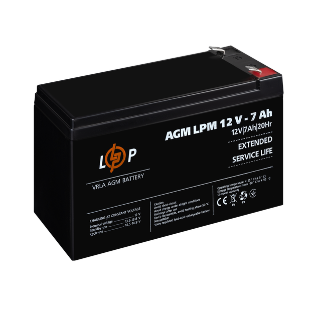 Аккумулятор свинцово-кислотный LogicPower AGM LPM 12 - 7.0 AH - Фото 3 Аккумулятор свинцово-кислотный LogicPower AGM LPM 12 - 7.0 AH - изображение 3