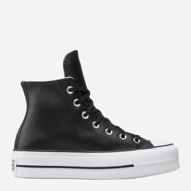 Trampki damskie na platformie Converse Platform Hi Leather 561675C 37.5 (7US) 24 cm Czarne (888755795729) - obraz 1