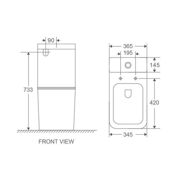 Унитаз-компакт Mixxus Premium Quadro-0401-R 610x365x825mm, система смыва RIMLESS (MP6457) kr - изображение 3
