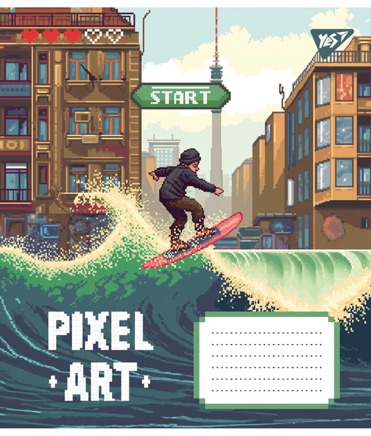 Зошит шкільний Yes Pixel art 12 аркушів лінія набір 25шт - зображення 5
