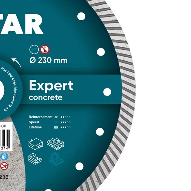 Круг алмазный отрезной Distar Expert 1A1R Turbo 230 x 22.23 Турбо диск для бетона и плитки 10215026011 (10074) - Фото 2 Круг алмазный отрезной Distar Expert 1A1R Turbo 230 x 22.23 Турбо диск для бетона и плитки 10215026011 (10074) - изображение 2