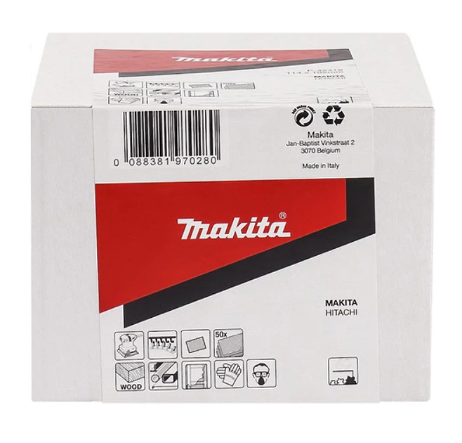 Набір шліфувального паперу Makita P-36441 (114х140 мм, К60, 50 шт) шліфпапір шліфлисти (6971) - Фото 2 Набір шліфувального паперу Makita P-36441 (114х140 мм, К60, 50 шт) шліфпапір шліфлисти (6971) - зображення 2