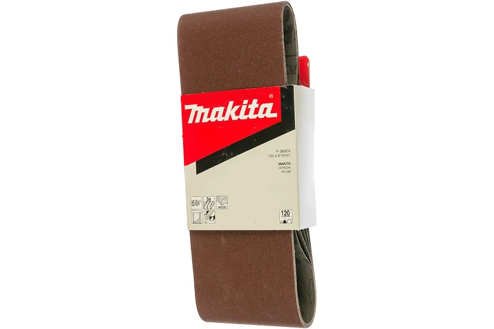 Набір шліфувальної стрічки Makita P-36924 (100х610 мм, К120, 5 шт) шліфстрічка (7117) - Фото 2 Набір шліфувальної стрічки Makita P-36924 (100х610 мм, К120, 5 шт) шліфстрічка (7117) - зображення 2