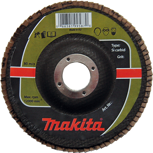 Пелюстковий шліфувальний диск Makita P-65305 (115х22.23 мм, К60) карбід кремнію (30413) - зображення 1
