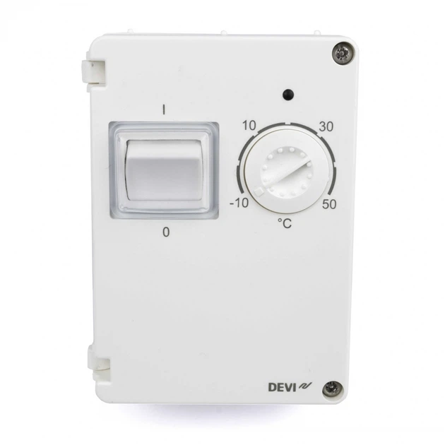 Терморегулятор DEVI электронный DEVIreg 610 (-10...+50°C, 10А, IP44) накладной в герметичном корпусе с датчиком на проводе (5293) - изображение 3