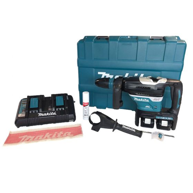Акумуляторний перфоратор Makita DHR400PT2 LXT SDS-MAX 18В + 18В + 2 АКБ 5 Ah + З/П + кейс електричний безщітковий ручний (4166) - зображення 1