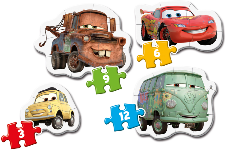 Puzzle 4 w 1 Clementoni Cars seria Moje pierwsze puzzle (8005125208043) - obraz 2