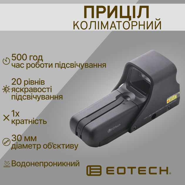 Приціл коліматорний EOTech 512 68MOA/1MOA 512.A65 - зображення 1