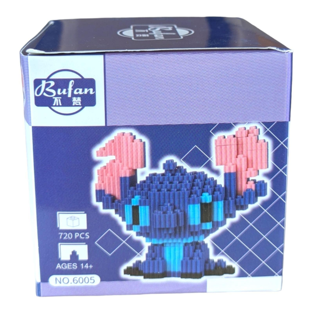 Конструктор 3д Стич синий 12 см 720 деталей Bufan детский конструктор ...