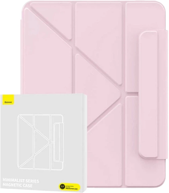 Etui z klapką magnetyczną Baseus Minimalist do Apple iPad 10/10.9" Baby Pink (P40112500411-02) - obraz 3