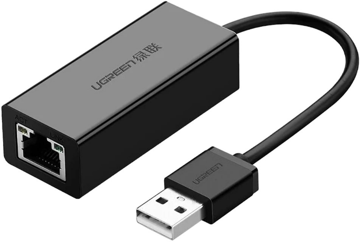 Cетевой адаптер Ugreen Ethernet RJ-45 - USB 2.0 Black (6957303801985) - зображення 1