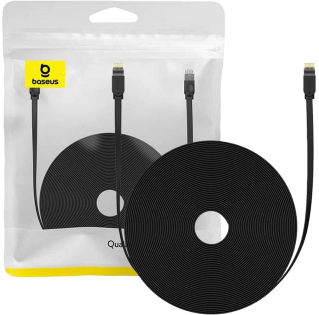Patchcord Baseus Cat 6 UTP 30 m Black (B00133205111-02) - obraz 6