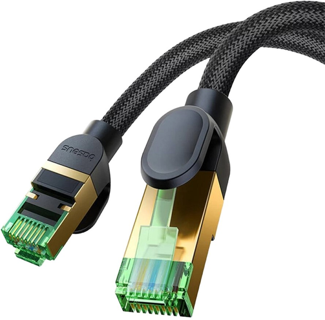 Patchcord Baseus Cat 8 SFTP 1 m Black (B0013320C111-01) - obraz 4