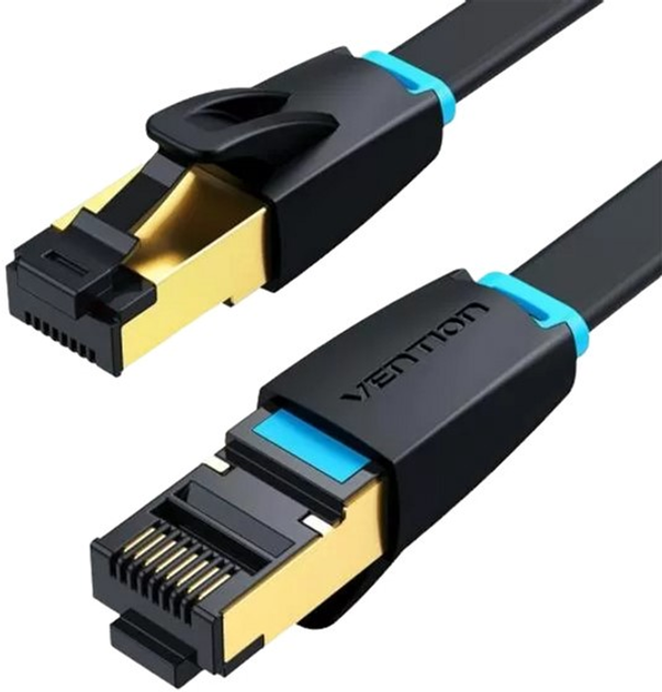 Patchcord Vention Cat 8 U/FTP 1.5 m Black (6922794743779) - obraz 1