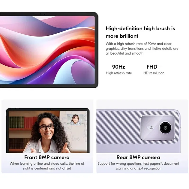 Планшет Lenovo XiaoXin Pad 2024 8/128gb, Snap 685 Octa Core, 11'', 8MP, 7040mAh, 20W зарядка, серый - Фото 6 Планшет Lenovo XiaoXin Pad 2024 8/128gb, Snap 685 Octa Core, 11'', 8MP, 7040mAh, 20W зарядка, серый - изображение 6