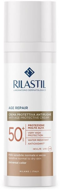 Krem przeciwsłoneczny do twarzy Rilastil Sun System Age Repair Color SPF 50+ 50 ml (8055510242923) - obraz 1