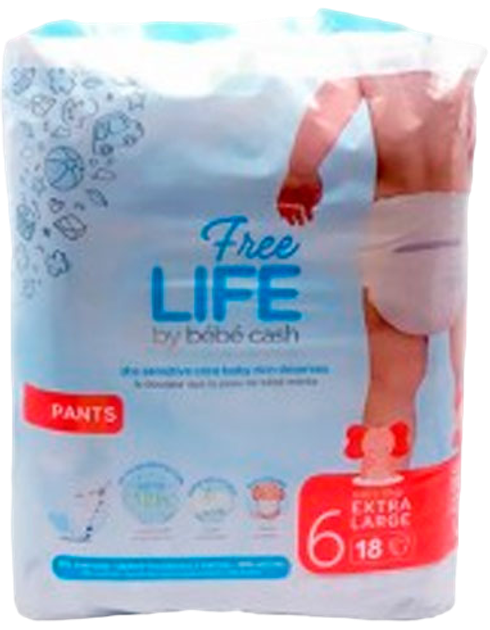 Pieluszki Freelife Bebe Cash Nappy Rozmiar 6 18 szt (5411416023050) - obraz 1