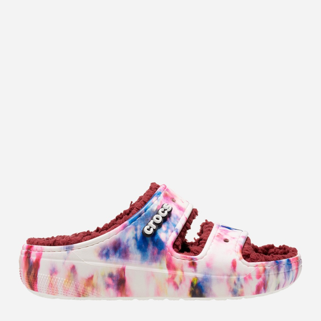 Klapki damskie z futerkiem Crocs Classic Cozzzy Tie Dye Graphic CR208118 37-38 (M5/W7) 23 cm Wielokolorowe (196265166862) - obraz 1