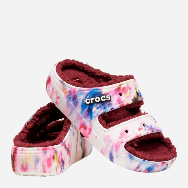 Klapki damskie z futerkiem Crocs Classic Cozzzy Tie Dye Graphic CR208118 36-37 (M4/W6) 22 cm Wielokolorowe (196265166855) - obraz 2