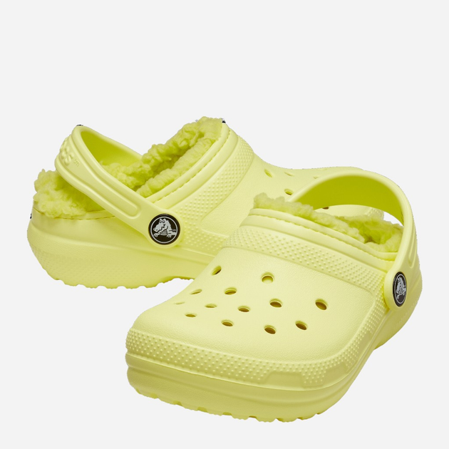 Chodaki dziecięce dla dziewczynki ocieplane Crocs Classic Fuzz-Lined Casual CR207009 22-23 (C6) 13.6 cm Żółte (191448965539) - obraz 2