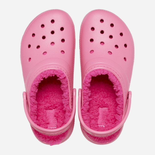 Chodaki dziecięce dla dziewczynki ocieplane Crocs Classic Fuzz-Lined Casual CR207009 27-28 (C10) 16.8 cm Różowe (196265407569) - obraz 4