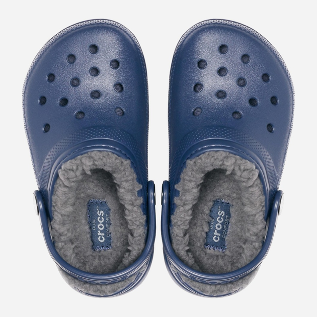 Дитячі крокси-сабо утеплені для хлопчика Crocs Classic Fuzz-Lined Casual CR207009 24-25 (C8) 15.5 см Темно-сині (191448702189) - зображення 4