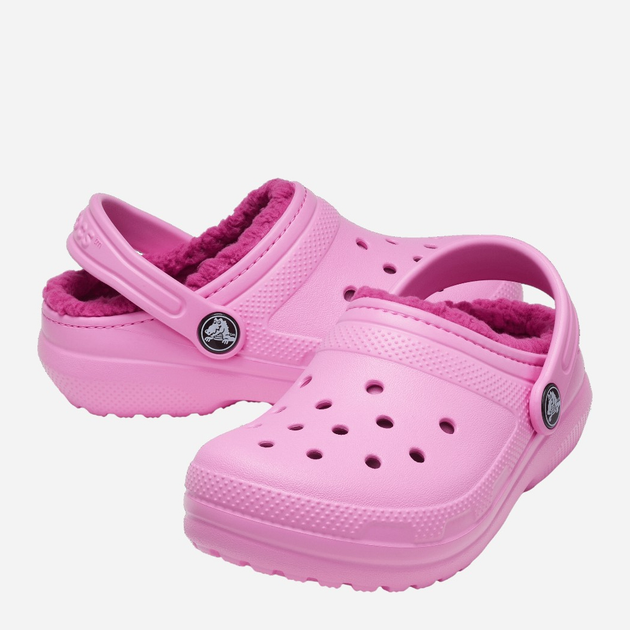 Chodaki dziecięce dla dziewczynki ocieplane Crocs Classic Fuzz-Lined Casual CR207009 24-25 (C8) 15.5 cm Jasnoróżowe (191448877702) - obraz 2