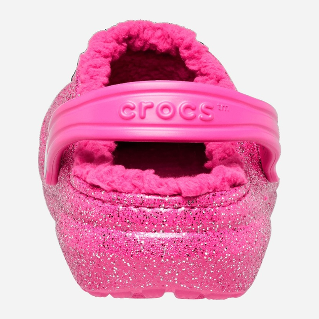Chodaki dziecięce dla dziewczynki ocieplane Crocs Classic Lined Glitter CR207463 23-24 (C7) 14.5 cm Ciemnoróżowe (196265137923) - obraz 3