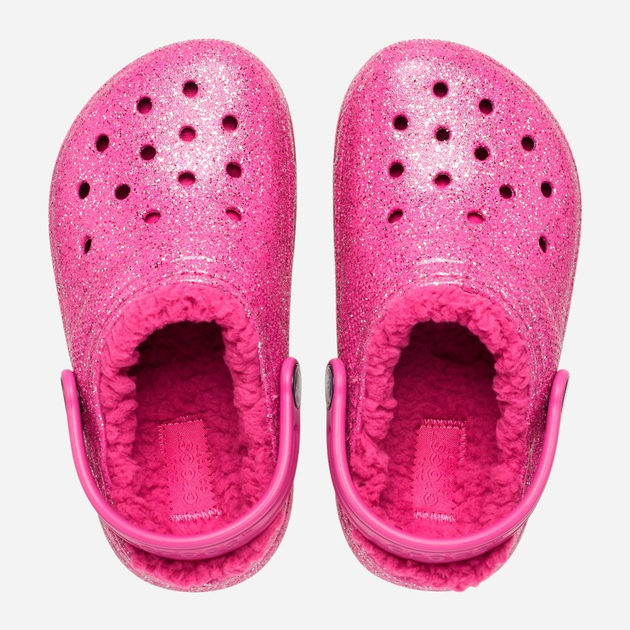 Chodaki dziecięce dla dziewczynki ocieplane Crocs Classic Lined Glitter CR207463 24-25 (C8) 15.5 cm Ciemnoróżowe (196265137930) - obraz 4