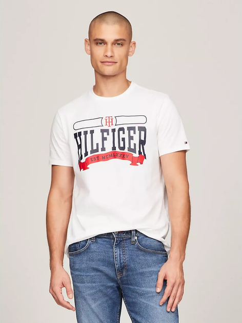 Акція на Футболка бавовняна довга чоловіча Tommy Hilfiger 363860718 3XL Біла від Rozetka