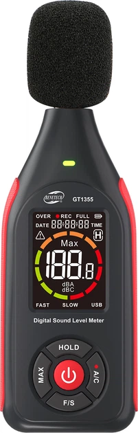 Шумомір Benetech GT1З55 кольоровий дисплей фільтр A/C USB
