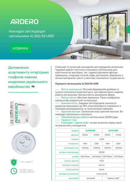 Светильник потолочный Ardero AL561ARD 22W 1500Lm 5000К - изображение 6